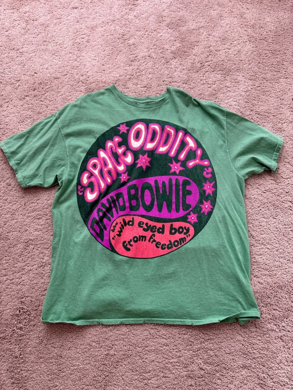 Urban Outfitters Green David Bowie 'Space Oddity' Graphic Tee - Pink & Black